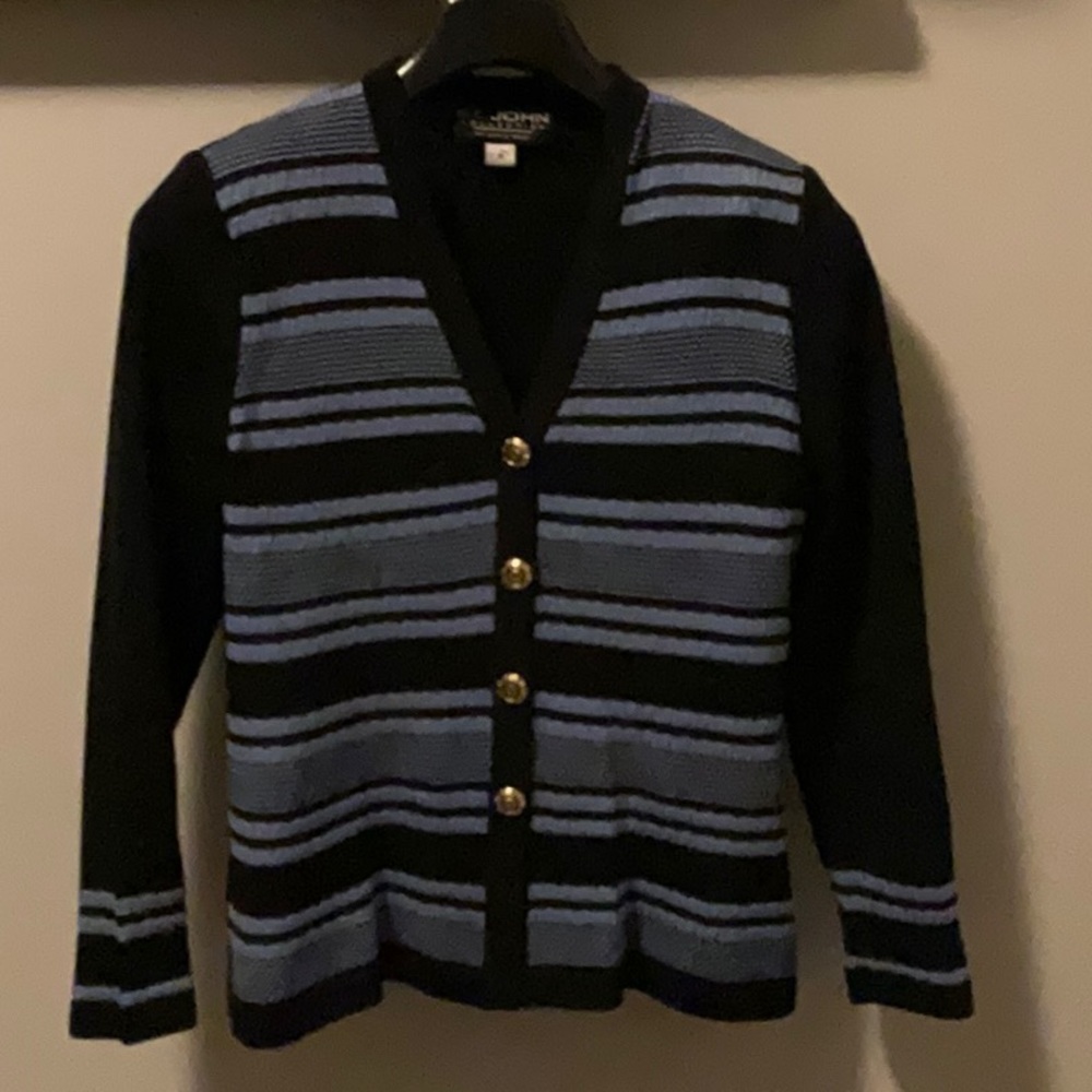 St. John Collection Blue Navy Cardigan Size 4